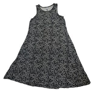 Old Navy‎ Women's Black Floral Sleeveless Dress Small Swing Flare Sundress XS